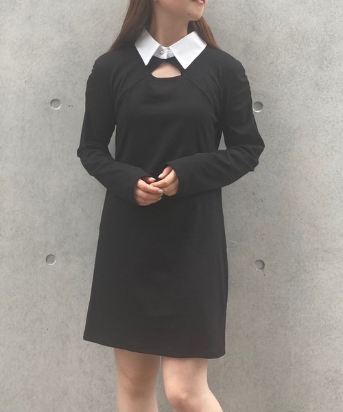 Crea titty&Co. PETIT（クレアティティーアンドコープチ）の「【Crea titty&Co.PETIT】デコルテオープンミニワンピース（ワンピース・レディース・ブラック・FREE）」の2枚目の写真