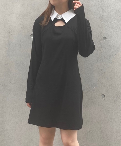 Crea titty&Co. PETIT（クレアティティーアンドコープチ）の「【Crea titty&Co.PETIT】デコルテオープンミニワンピース（ワンピース・レディース・ブラック・FREE）」の6枚目の写真