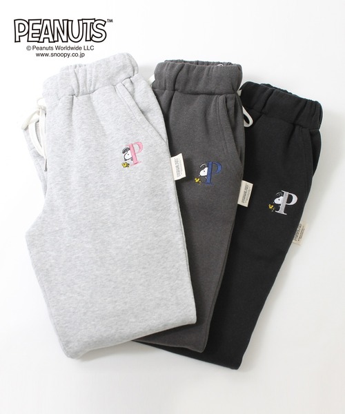 PEANUTS(ピーナッツ)の「【SNOOPY】スヌーピー&ウッドストック裏起毛スウェットパンツ(その他パンツ・レディース・チャコールグレー/ライトグレー/ブラック・L/M)」の3枚目の写真