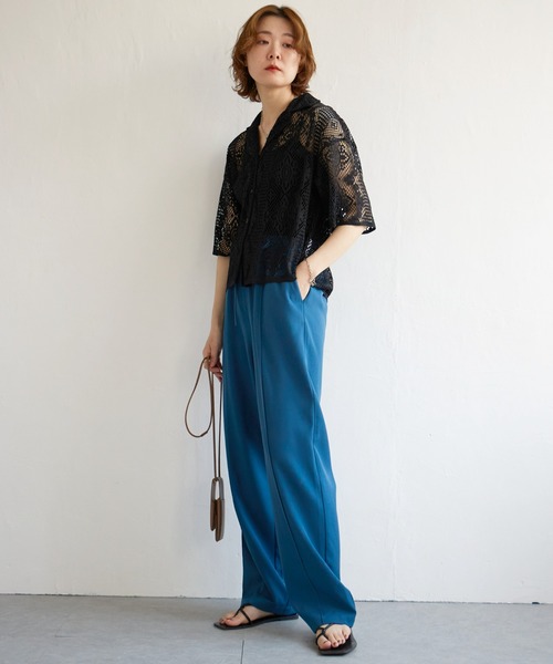 notch.（ノッチ）の「センターシームイージーパンツ（その他パンツ・レディース・ブラック/グリーン/ブルー/ライトパープル/レッド/ライム・M/TM）」の18枚目の写真