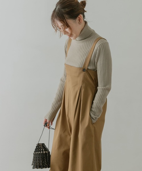 F by ROSSO（エフバイロッソ）の「F by ROSSO　ツイルワイドオールインワン（サロペット/オーバーオール・レディース・ネイビー/ベージュ・38/36）」の16枚目の写真