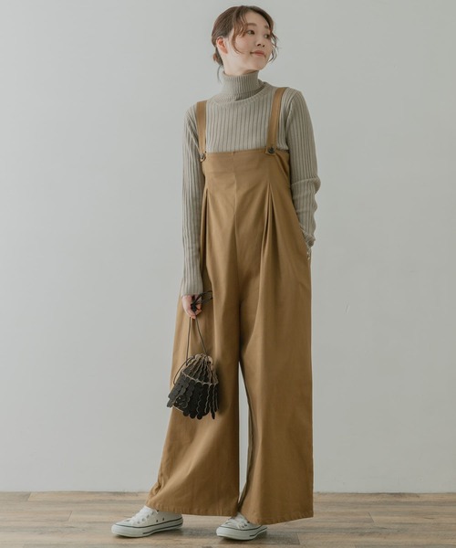 F by ROSSO（エフバイロッソ）の「F by ROSSO　ツイルワイドオールインワン（サロペット/オーバーオール・レディース・ネイビー/ベージュ・38/36）」の19枚目の写真