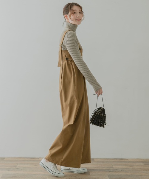 F by ROSSO（エフバイロッソ）の「F by ROSSO　ツイルワイドオールインワン（サロペット/オーバーオール・レディース・ネイビー/ベージュ・38/36）」の10枚目の写真