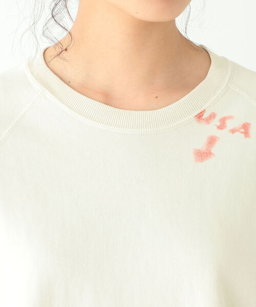 BEAMS BOY（ビームスボーイ）の「WAREHOUSE & CO. / 2nd HAND CREW SWEAT（スウェット・レディース・オフホワイト/ターコイズブルー・L）」の18枚目の写真