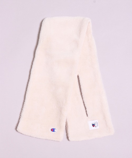 Champion(チャンピオン)の「(LF)【Champion】ブランド マーク ボア フリース 差し込み マフラー(マフラー・レディース・ブラック/ベージュ/グレー/オフホワイト・ONE SIZE)」の9枚目の写真