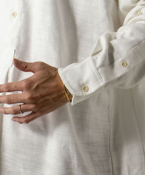 ARMY TWILL（アーミーツイル）の「【ARMY TWILL/アーミーツイル】コットンスラブ スリーピングシャツ（シャツ/ブラウス・メンズ・オフホワイト/ダークブラウン・LARGE/MEDIUM）」の18枚目の写真