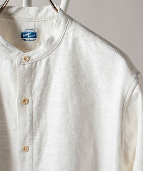 ARMY TWILL（アーミーツイル）の「【ARMY TWILL/アーミーツイル】コットンスラブ スリーピングシャツ（シャツ/ブラウス・メンズ・オフホワイト/ダークブラウン・LARGE/MEDIUM）」の21枚目の写真