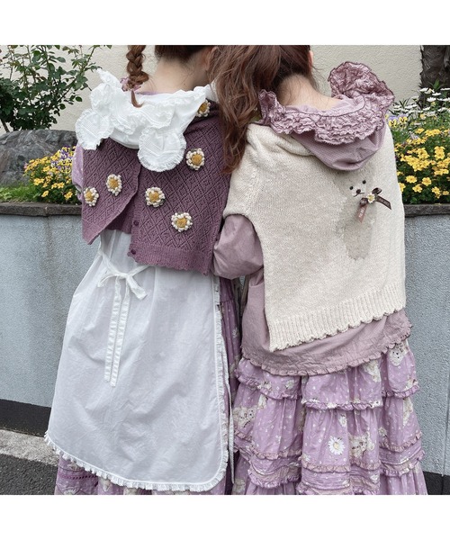 【美品】 ピンクハウス ひなぎくテディモチーフニット テディベア リボン 美品】 ピンクハウス ひなぎくテディモチーフニット テディベア リボン