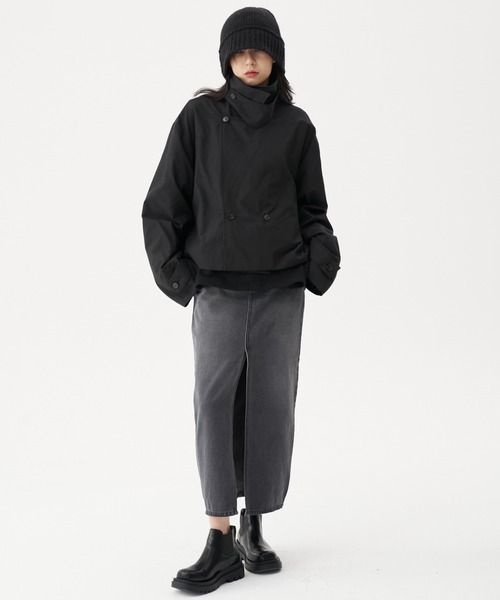 FEKETE(フェケテ)の「FEKETE 2WAY SHORT TRENCH JACKET(トレンチコート・メンズ・ブラック/グレー・FREE)」の16枚目の写真