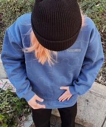 PLEASURES/プレジャーズ PIECES REFLECTIVE CREWNECK クルー スウェット パズル リフレクター仕様 ワンポイントロゴ