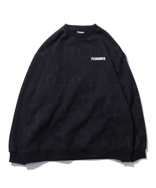 PLEASURES（プレジャー）の「PLEASURES/プレジャーズ PIECES REFLECTIVE CREWNECK クルー スウェット パズル リフレクター仕様 ワンポイントロゴ（スウェット・メンズ・ブラック/ブルー・M/XL/L）」の18枚目の写真