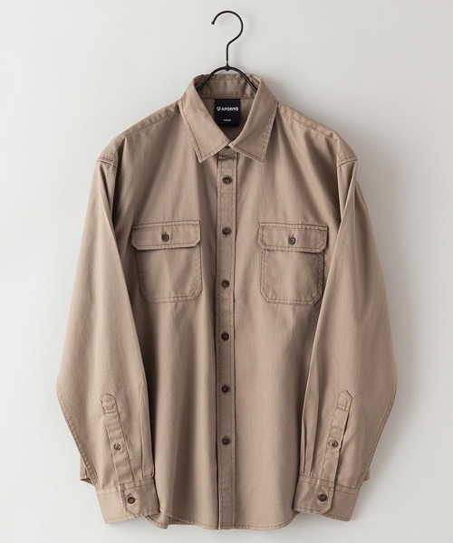 LB/S （エルビーエス）の「難燃性の高い素材のツイル無地シャツ（シャツ/ブラウス・メンズ・ベージュ/カーキ・X-LARGE/MEDIUM/LARGE）」の9枚目の写真