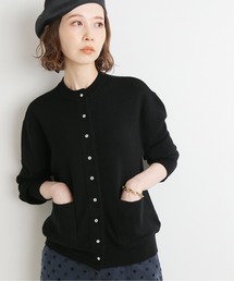 ドットスナップクルーカーディガン◆