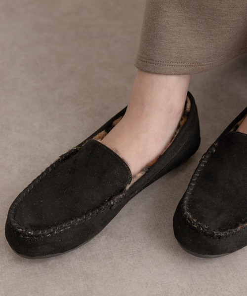 RODE SKO（ロデスコ）の「エコファースリッポン（スリッポン・レディース・ブラック/ベージュ/グレー/オフホワイト・38/37）」の7枚目の写真