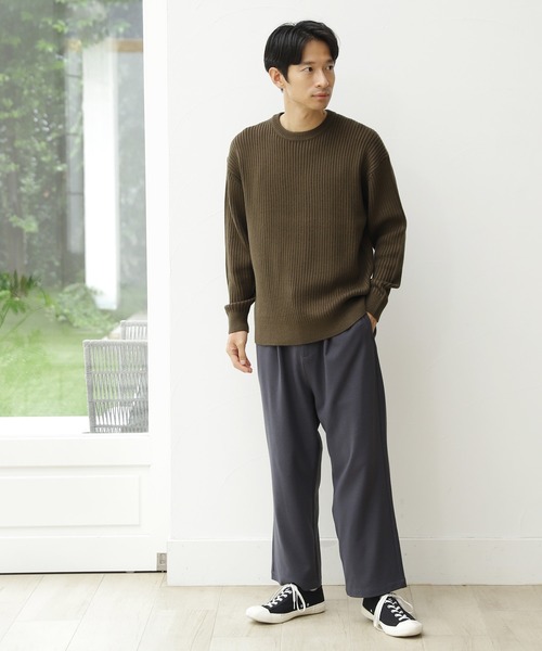 LAKOLE(ラコレ)の「アクリルストレッチ針抜きニットプルオーバー / 959036(ニット/セーター・メンズ・アイボリー/チャコール/カーキブラウン/スカイブルー・MEDIUM/LARGE)」の8枚目の写真
