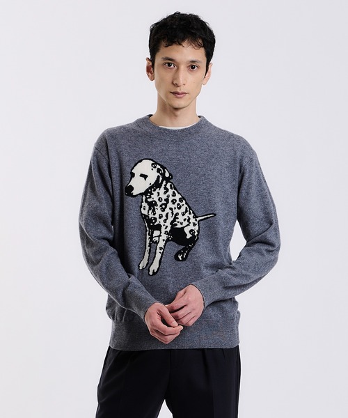 Estnation トップス Estnation エストネーション のファッション ニット セーター スカル ダルメシアン柄カシミヤニット ニット セーター