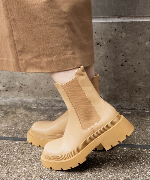 RANDA（ランダ）の「ストレスフリー/チェルシーブーツ（ブーツ・レディース・ブラック/ベージュ/アイボリー・LL/S/M/L）」の9枚目の写真