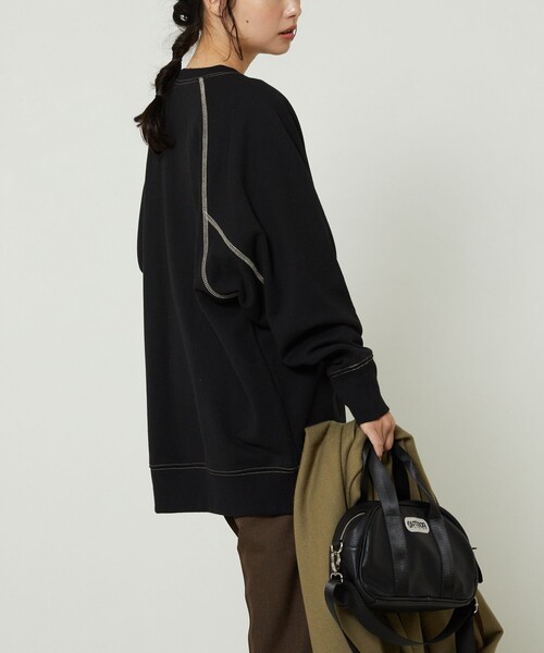 FREAK'S STORE（フリークスストア）の「ドルマン配色スウェット（スウェット・レディース・ブラック/グリーン/ピンク・ﾌﾘ-）」の5枚目の写真