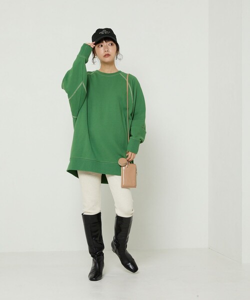 FREAK'S STORE（フリークスストア）の「ドルマン配色スウェット（スウェット・レディース・ブラック/グリーン/ピンク・ﾌﾘ-）」の14枚目の写真