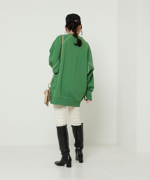 FREAK'S STORE（フリークスストア）の「ドルマン配色スウェット（スウェット・レディース・ブラック/グリーン/ピンク・ﾌﾘ-）」の16枚目の写真