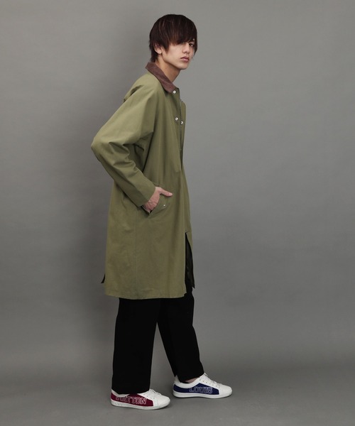 air tokyo sellection(エアートウキョウセレクション)の「ツイル衿 コーデュロイコート(ステンカラーコート・メンズ・ブラック/カーキ/キナリ・MEDIUM/LARGE)」の22枚目の写真