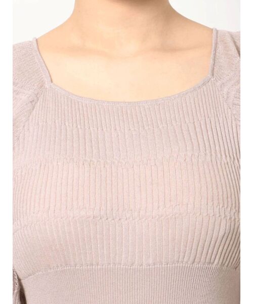 MERCURYDUO（マーキュリーデュオ）の「シャーリングニットワンピース（ワンピース・レディース・ブラック/ダークグリーン/ベージュ・FREE）」の5枚目の写真