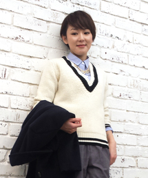 DISCOAT | 【Discoat】ライン使い畦Vネックプルオーバー(ニット/セーター)