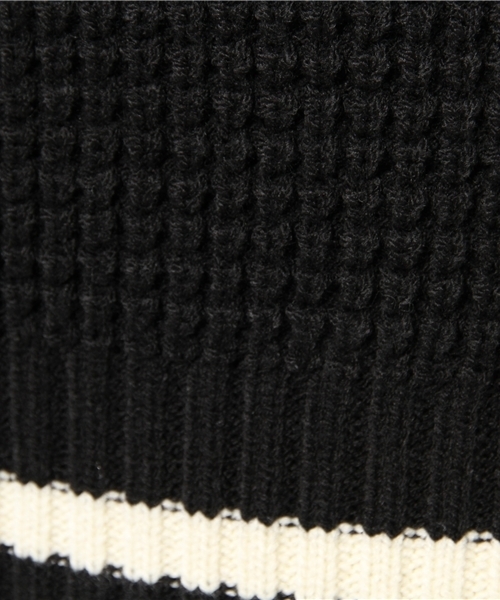 DISCOAT（ディスコート）の「【Discoat】ライン使い畦Vネックプルオーバー（ニット/セーター・レディース・アイボリー/ブラック・ﾌﾘ-）」の10枚目の写真
