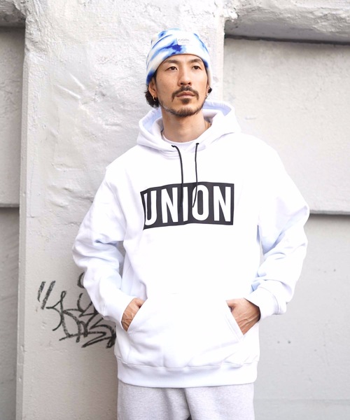 UNION ビンディング パーカー UNION/ユニオン】TEAM HOODIE / ロゴスウェットプルパーカー