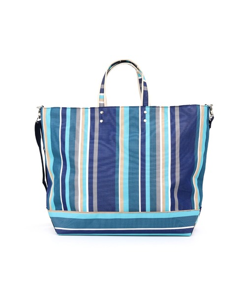 COLDE （コルデ）の「ストライプ2wayビッグトート（トートバッグ・レディース・ダークブラウン/ネイビー/グリーン/マスタード/グレイッシュベージュ・FREE）」の8枚目の写真