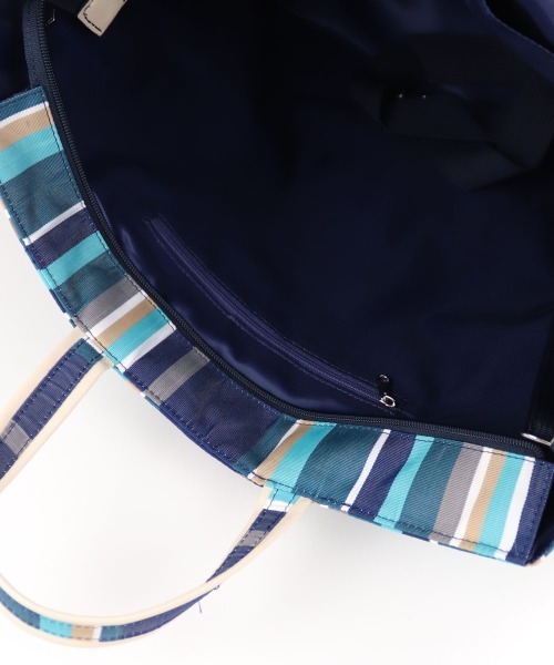 COLDE （コルデ）の「ストライプ2wayビッグトート（トートバッグ・レディース・ダークブラウン/ネイビー/グリーン/マスタード/グレイッシュベージュ・FREE）」の16枚目の写真