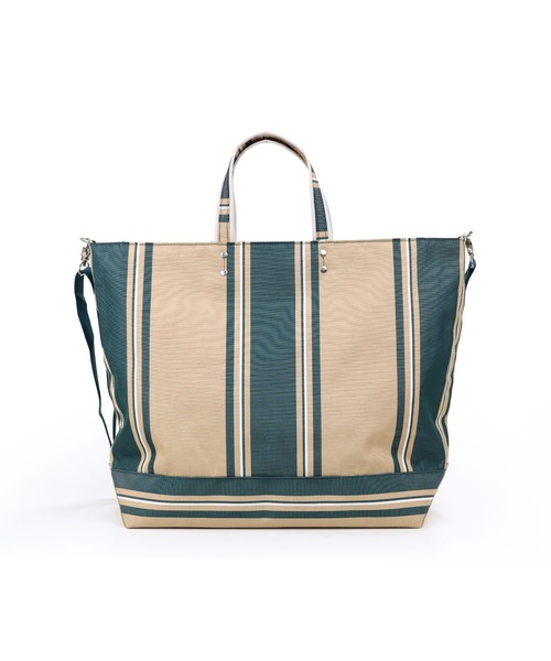 COLDE （コルデ）の「ストライプ2wayビッグトート（トートバッグ・レディース・ダークブラウン/ネイビー/グリーン/マスタード/グレイッシュベージュ・FREE）」の11枚目の写真