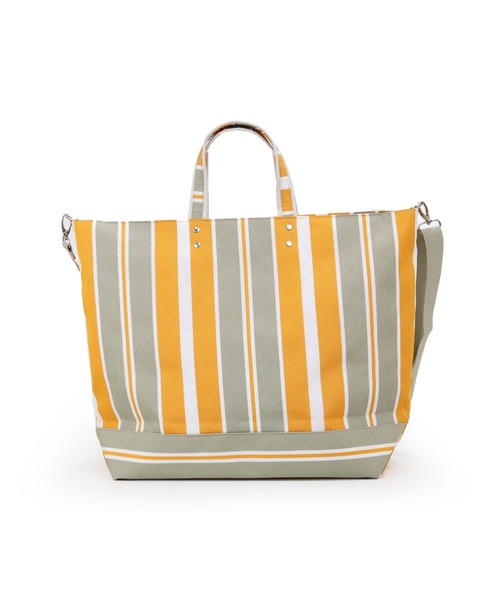COLDE （コルデ）の「ストライプ2wayビッグトート（トートバッグ・レディース・ダークブラウン/ネイビー/グリーン/マスタード/グレイッシュベージュ・FREE）」の18枚目の写真