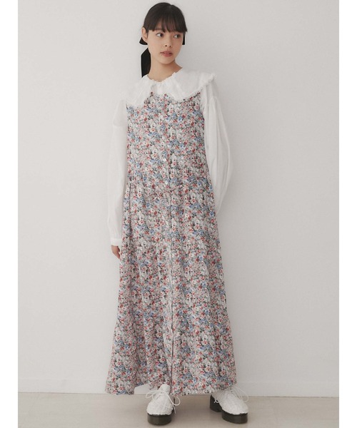 merry jenny（メリージェニー）の「flowerテイアードワンピース（ワンピース・レディース・ピンク/ブルー・FREE）」の4枚目の写真