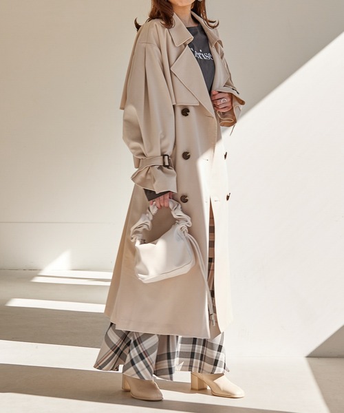 Heather（ヘザー）の「HEユルトレンチミドル丈コート　260931（トレンチコート・レディース・ライトベージュ/グリーン/キャメル・FREE）」の19枚目の写真