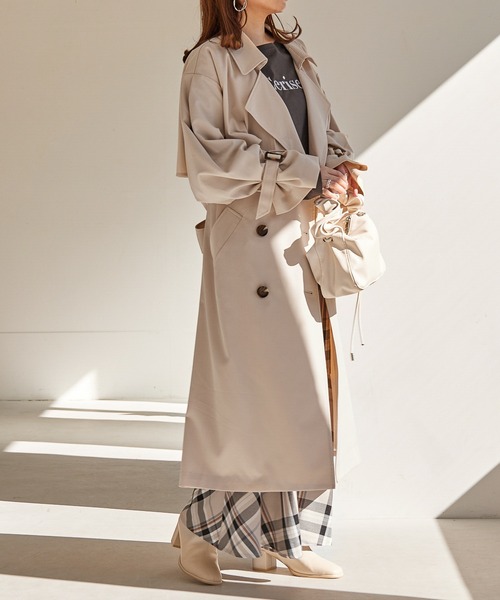 Heather（ヘザー）の「HEユルトレンチミドル丈コート　260931（トレンチコート・レディース・ライトベージュ/グリーン/キャメル・FREE）」の8枚目の写真