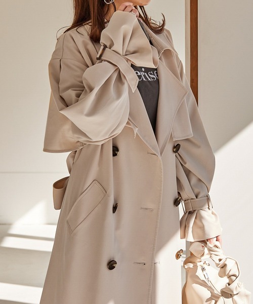 Heather（ヘザー）の「HEユルトレンチミドル丈コート　260931（トレンチコート・レディース・ライトベージュ/グリーン/キャメル・FREE）」の12枚目の写真