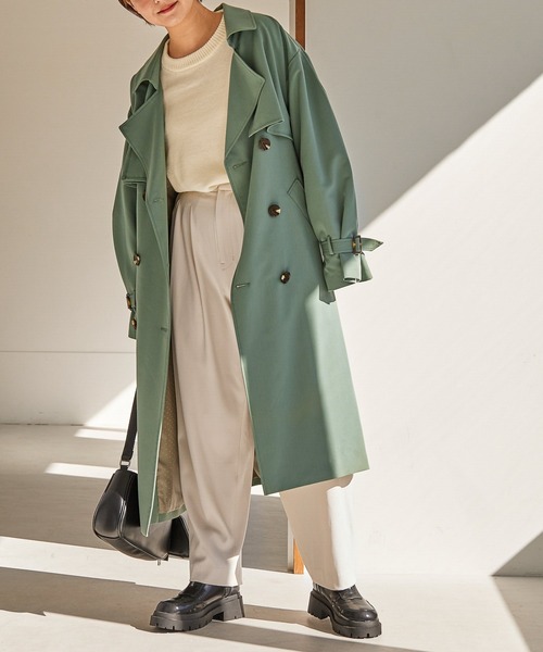 Heather（ヘザー）の「HEユルトレンチミドル丈コート　260931（トレンチコート・レディース・ライトベージュ/グリーン/キャメル・FREE）」の9枚目の写真