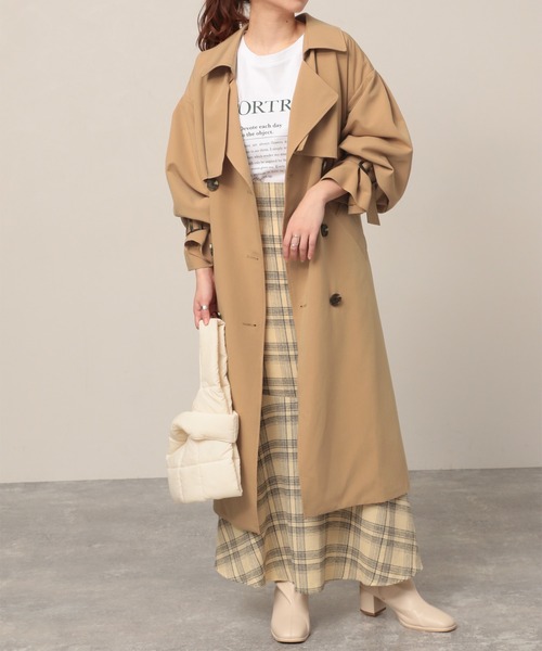 Heather（ヘザー）の「HEユルトレンチミドル丈コート　260931（トレンチコート・レディース・ライトベージュ/グリーン/キャメル・FREE）」の17枚目の写真