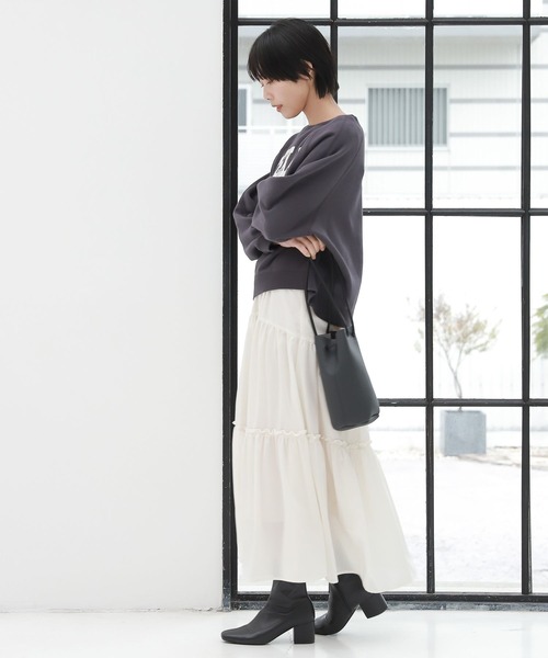 LAKOLE（ラコレ）の「ティアードマキシスカート / 263741（スカート・レディース・オフホワイト/ブラック/ラベンダー・SMALL/MEDIUM）」の14枚目の写真
