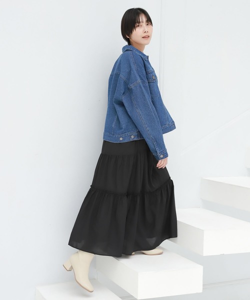 LAKOLE（ラコレ）の「ティアードマキシスカート / 263741（スカート・レディース・オフホワイト/ブラック/ラベンダー・SMALL/MEDIUM）」の11枚目の写真