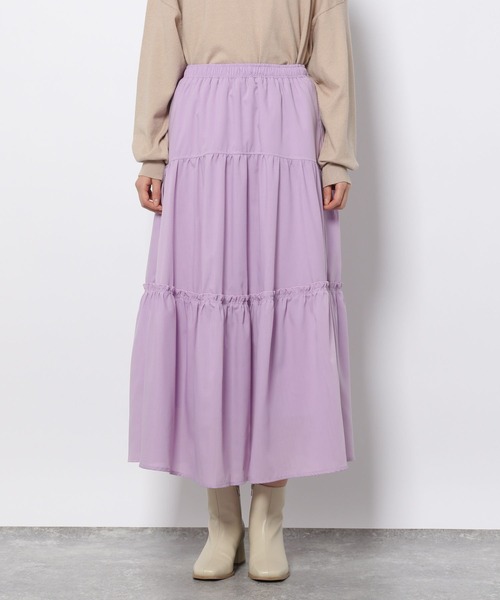 LAKOLE（ラコレ）の「ティアードマキシスカート / 263741（スカート・レディース・オフホワイト/ブラック/ラベンダー・SMALL/MEDIUM）」の9枚目の写真
