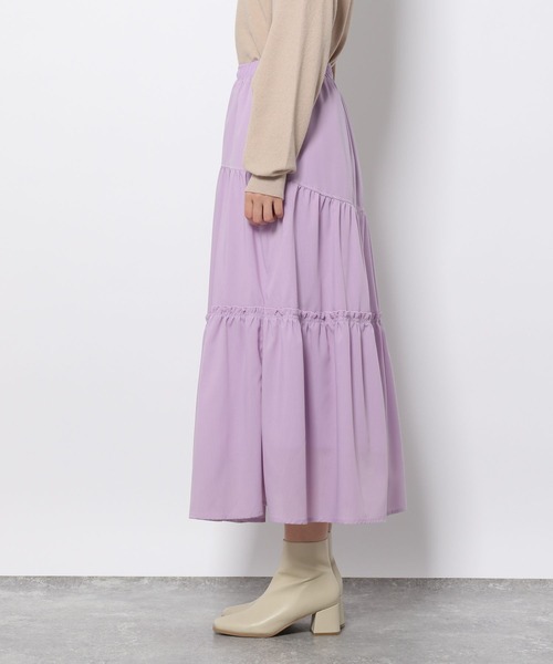 LAKOLE（ラコレ）の「ティアードマキシスカート / 263741（スカート・レディース・オフホワイト/ブラック/ラベンダー・SMALL/MEDIUM）」の13枚目の写真