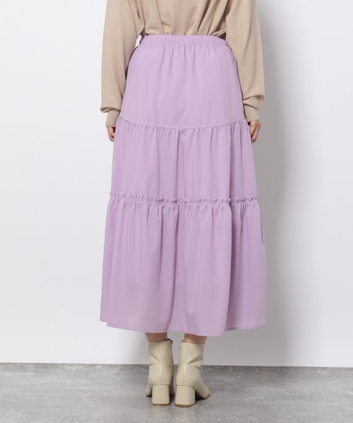 LAKOLE（ラコレ）の「ティアードマキシスカート / 263741（スカート・レディース・オフホワイト/ブラック/ラベンダー・SMALL/MEDIUM）」の6枚目の写真
