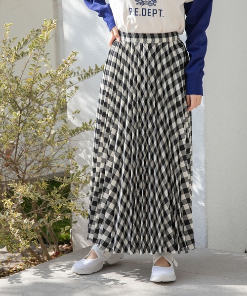 niko and...（ニコアンド）の「洗えるプリーツキープスカート（スカート・レディース・ホワイト/ライトグレー/オレンジ/ブルー/グリーン・MEDIUM/LARGE）」の2枚目の写真