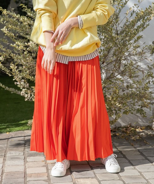 niko and...（ニコアンド）の「洗えるプリーツキープスカート（スカート・レディース・ホワイト/ライトグレー/オレンジ/ブルー/グリーン・MEDIUM/LARGE）」の5枚目の写真