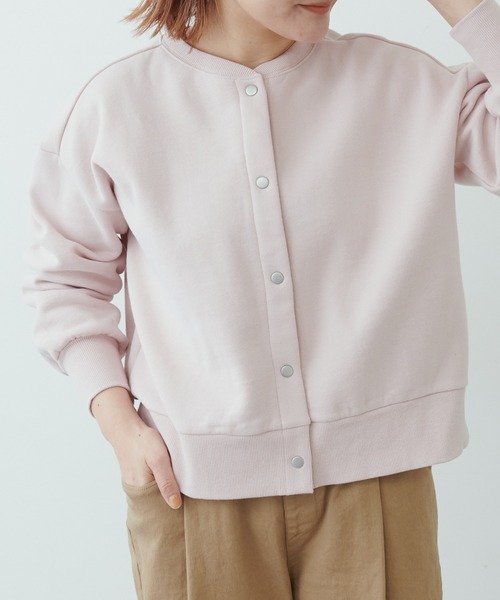 PUAL CE CIN（ピュアルセシン）の「裏起毛ショートブルゾン（ブルゾン・レディース・ブラック/ベージュ/ネイビー/オフホワイト/ピンク/グレイッシュベージュ・FREE）」の6枚目の写真