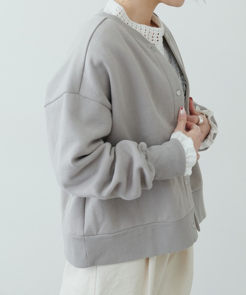 PUAL CE CIN（ピュアルセシン）の「裏起毛ショートブルゾン（ブルゾン・レディース・ブラック/ベージュ/ネイビー/オフホワイト/ピンク/グレイッシュベージュ・FREE）」の13枚目の写真