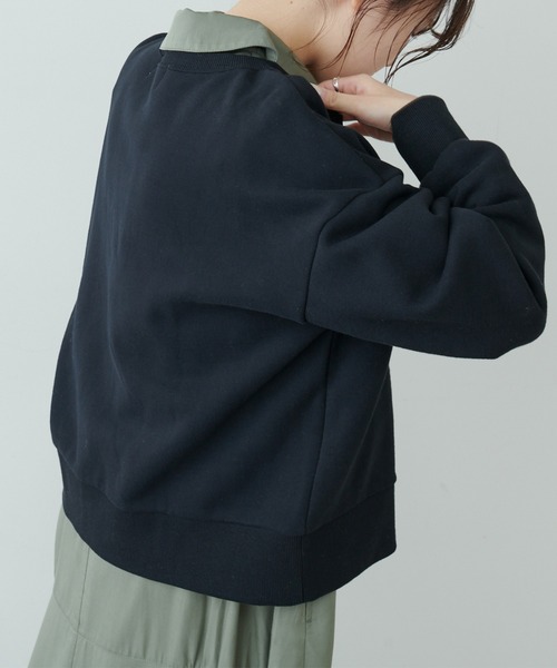 PUAL CE CIN（ピュアルセシン）の「裏起毛ショートブルゾン（ブルゾン・レディース・ブラック/ベージュ/ネイビー/オフホワイト/ピンク/グレイッシュベージュ・FREE）」の16枚目の写真