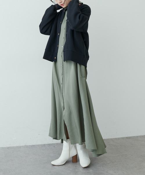 PUAL CE CIN（ピュアルセシン）の「裏起毛ショートブルゾン（ブルゾン・レディース・ブラック/ベージュ/ネイビー/オフホワイト/ピンク/グレイッシュベージュ・FREE）」の17枚目の写真